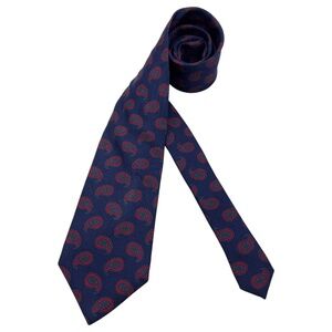 TURNBULL & ASSER Blue/Red Paisley Silk LUXURY Tie HANDMADE ENGLAND
